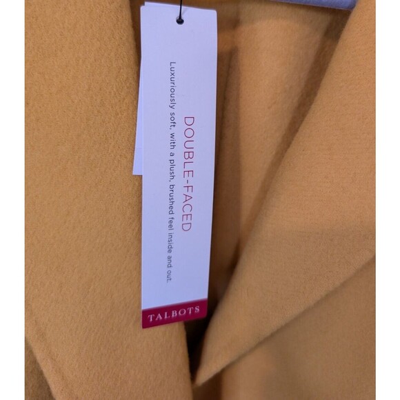 TALBOTS Double Face Wool Jacket Yellow Gold Classic Casual One Button Petite 14P - Picture 8 of 9